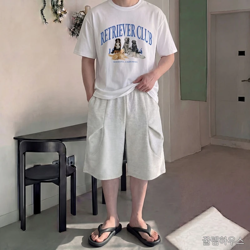 1+1 7부반바지 회색반바지 남자버뮤다팬츠 벌룬팬츠 상세 이미지 9