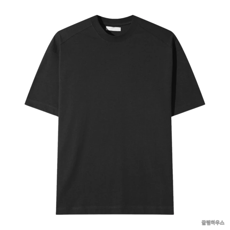 남자 반팔티 절개 오버핏 어깨넓은옷 코마사 면 무지티 흰티 블랙 빅사이즈 티셔츠 상세 이미지 3