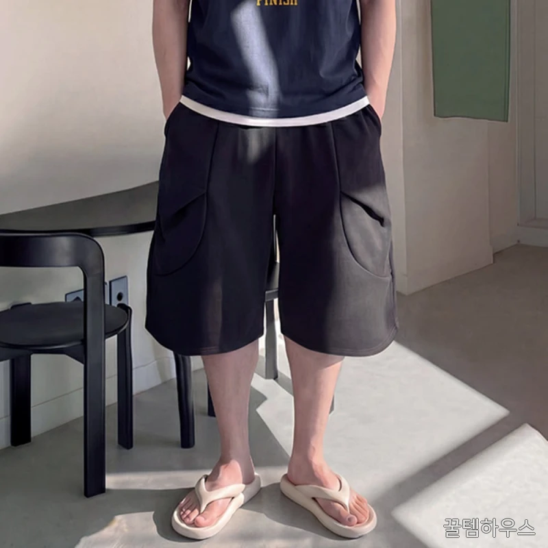 1+1 7부반바지 회색반바지 남자버뮤다팬츠 벌룬팬츠 상세 이미지 3