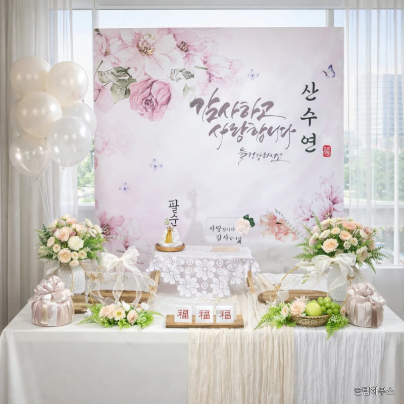 [당일발송가능] 팔순상차림 산수연 팔순상대여 셀프 80세 생신 잔치상 B06퍼플 상세 이미지 4