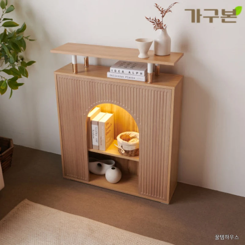 이본 인테리어벽난로 벽난로모형 선반 조명 상세 이미지 8