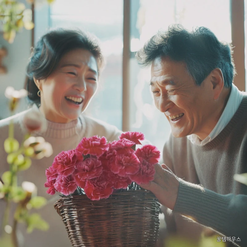 빨간 카네이션 레드 장미 꽃바구니 어버이날 스승의날 전국꽃배달 부모님 선물 생화 농장직영 상세 이미지 3