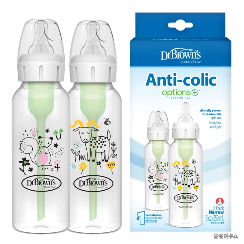 오피셜 / PP 디자이너 젖병 내로우넥 250ml 2P, 1단계 젖꼭지포함 상세 이미지 2