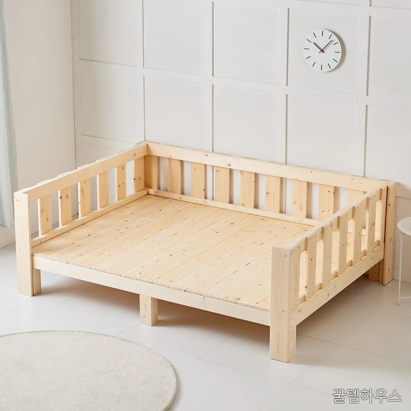 원룸 자취방 요양원 편안한 1인가구 원목침대 프레임 평상형 마루형 조립식틀 수납 미니 싱글 상세 이미지 8