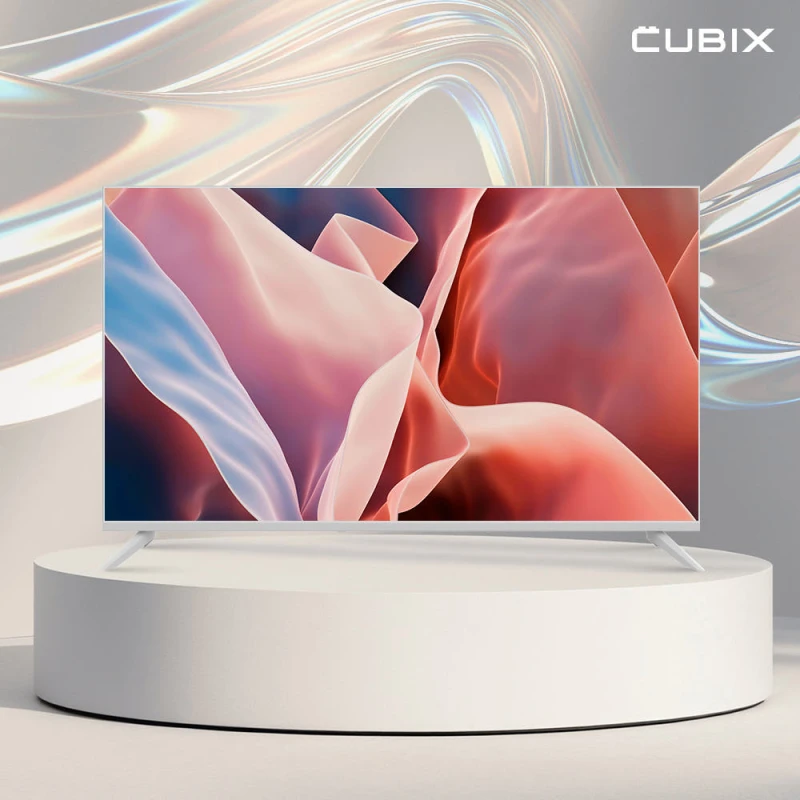 큐빅스 139cm(55인치) 4K UHD QLED TV 화이트 구글 스마트 티비 에너지1등급 고화질