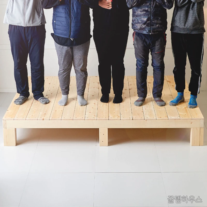 원룸 자취방 요양원 편안한 1인가구 원목침대 프레임 평상형 마루형 조립식틀 수납 미니 싱글 상세 이미지 5