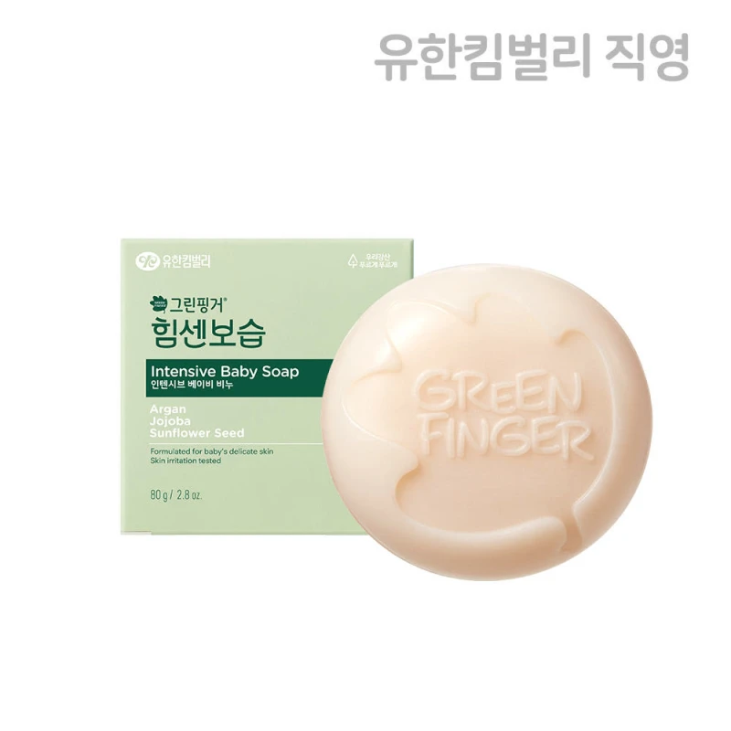 그린핑거 힘센보습 인텐시브 베이비 비누 블루베리 바닐라향 80g X 1EA / 유아비누,아기세안비누,아기목욕비누, 신생아