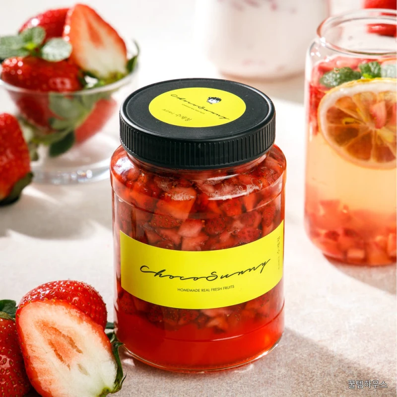 [딸기청+코코딸기청] 수제 과일청500g 2병 임산부수험생 간식 명절 차 선물세트 답례품 상세 이미지 6