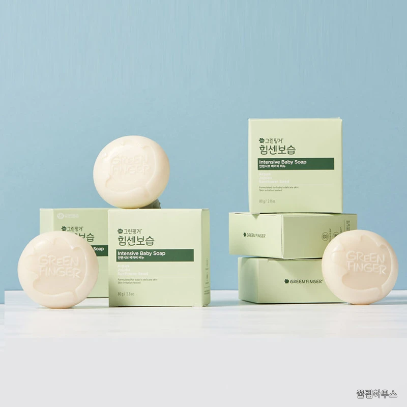 그린핑거 힘센보습 인텐시브 베이비 비누 블루베리 바닐라향 80g X 1EA / 유아비누,아기세안비누,아기목욕비누, 신생아 상세 이미지 4