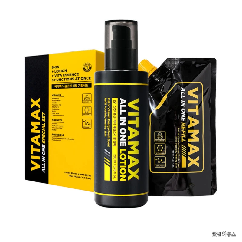 [2종 SET] 비타맥스 남자 올인원 스킨 로션 350ml 세트+ 리필150ml 스킨 남성 화장품 상세 이미지 2