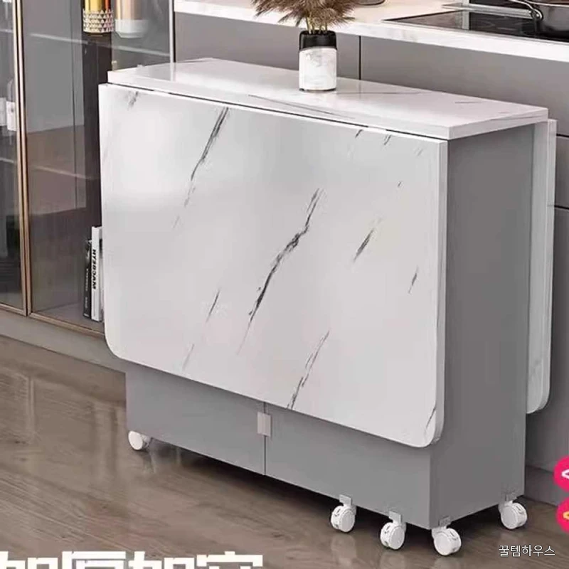 틈새 접이식 식탁 탁자 이동식 공간활용 테이블 보조 A타입 100x50x77 상세 이미지 2