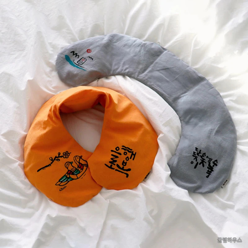 어깨 찜질팩 원앙 온열 팥찜질 황토색 상세 이미지 6