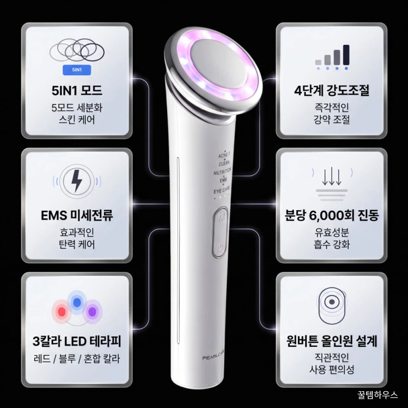 펄케어 뉴소닉 뷰티 디바이스 고주파 마사지기 얼굴 기계 갈바닉 홈케어 1개 상세 이미지 4