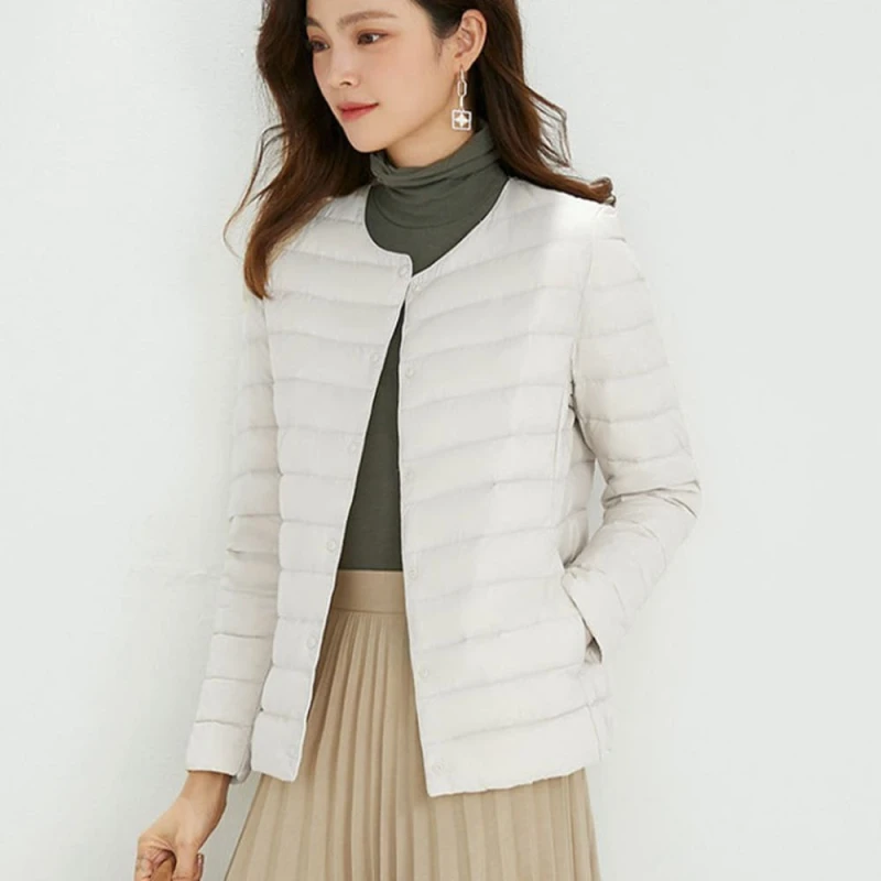 여성 슬림핏 오리털 패딩