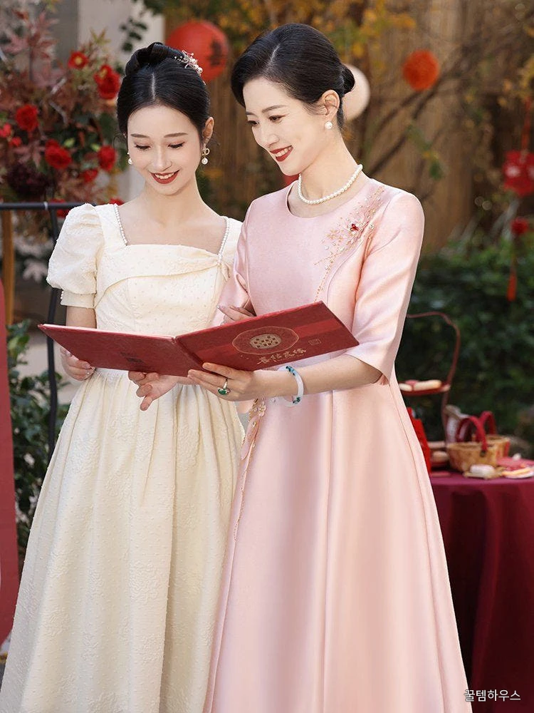 시어머니 연회 혼주양장 상견례 화려한 결혼식 부채 접이식 대나무 전통 휴대용 만들기 여름 상세 이미지 3