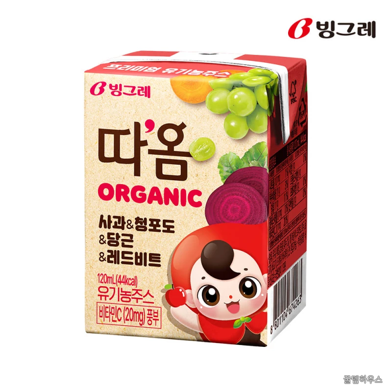 따옴 오가닉 유기농 주스 사과 청포도 당근 레드비트, 120ml, 24개 상세 이미지 4