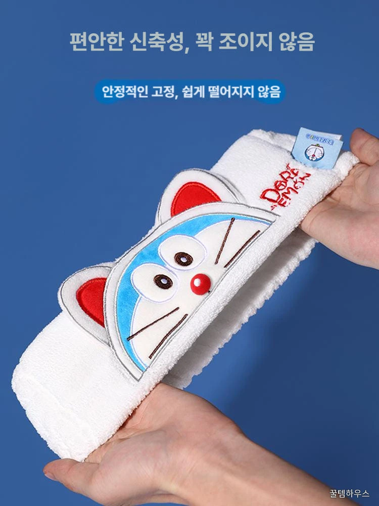 세안 헤어밴드 귀여운 캐릭터 메이크업 머리띠 마스크팩 전용 헤어후드 화이트 1개 상세 이미지 2