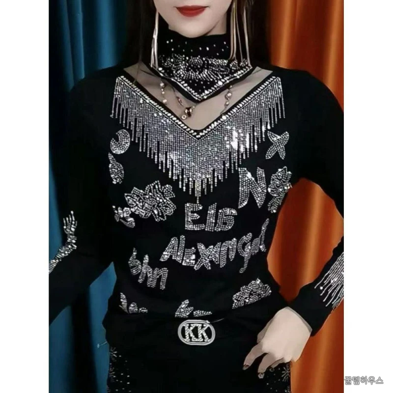 연습복 빅사이즈 반팔티셔츠 댄스복 메쉬 루즈핏 민소매 여성 여름 이너 레이어드 여자 나시 상세 이미지 2