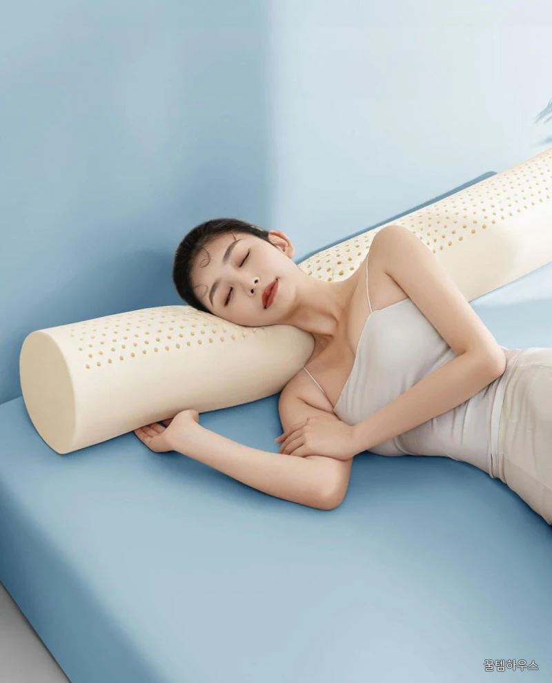 다리쿠션 천연라텍스 원통베개 숙면 바디필로우 편안한 수면 자세 교정 여성용 침구 상세 이미지 2
