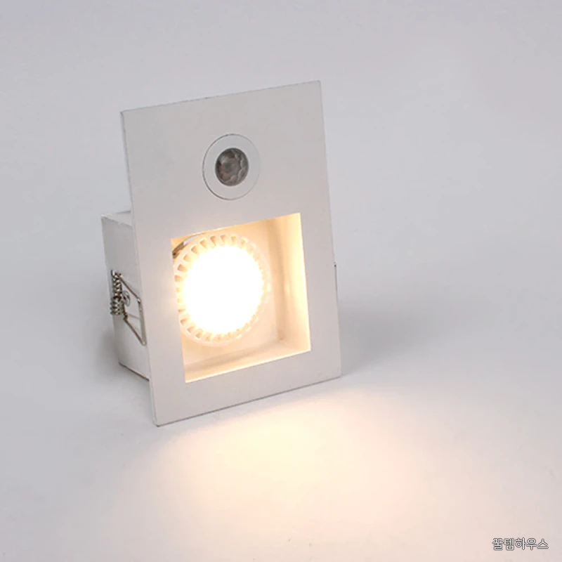 LED 매입 센서등 11.5cm(타공사이즈) MR16 사각 현관 센서조명 상세 이미지 3