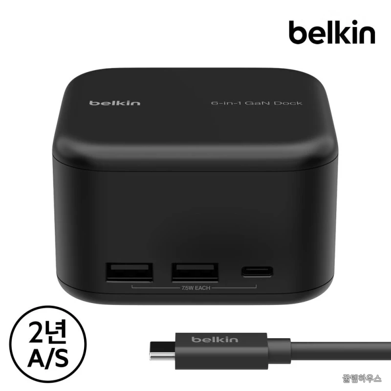 6in1 코어 GaN 독 130W C타입 멀티허브 도킹스테이션 4K 기가비트 이더넷 INC018 맥북 에어 M5 갤럭시북6 프로 호환 상세 이미지 5