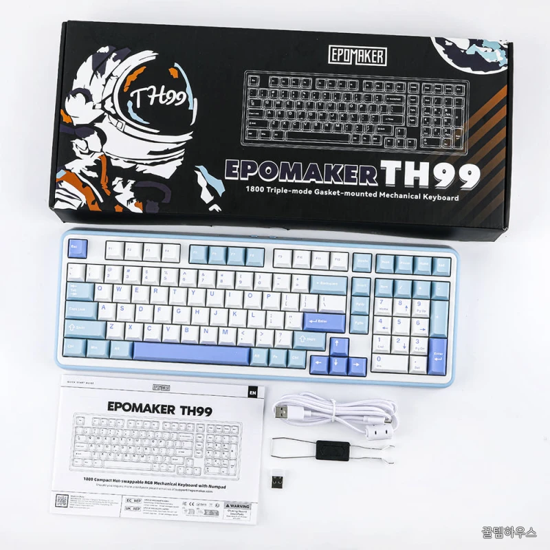 TH99 유무선 게이밍 기계식 키보드 가스켓 핫스왑 VIA 블랙, 저소음 바다소금축 상세 이미지 7