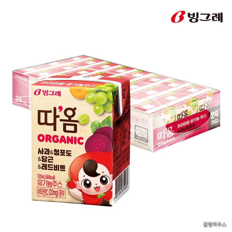 따옴 오가닉 유기농 주스 사과 청포도 당근 레드비트, 120ml, 24개 상세 이미지 2