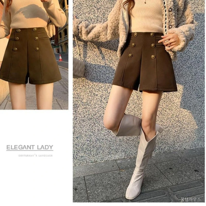 여성용 겨울 반바지 가을 여성 겨울용 반바지 가을용 따뜻한 반바지 상세 이미지 2