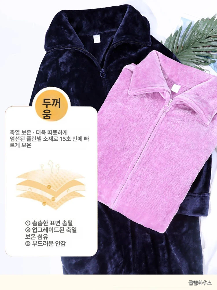 남자원피스 남성 잠옷 빅사이즈 극세사 홈웨어 파자마 상세 이미지 4
