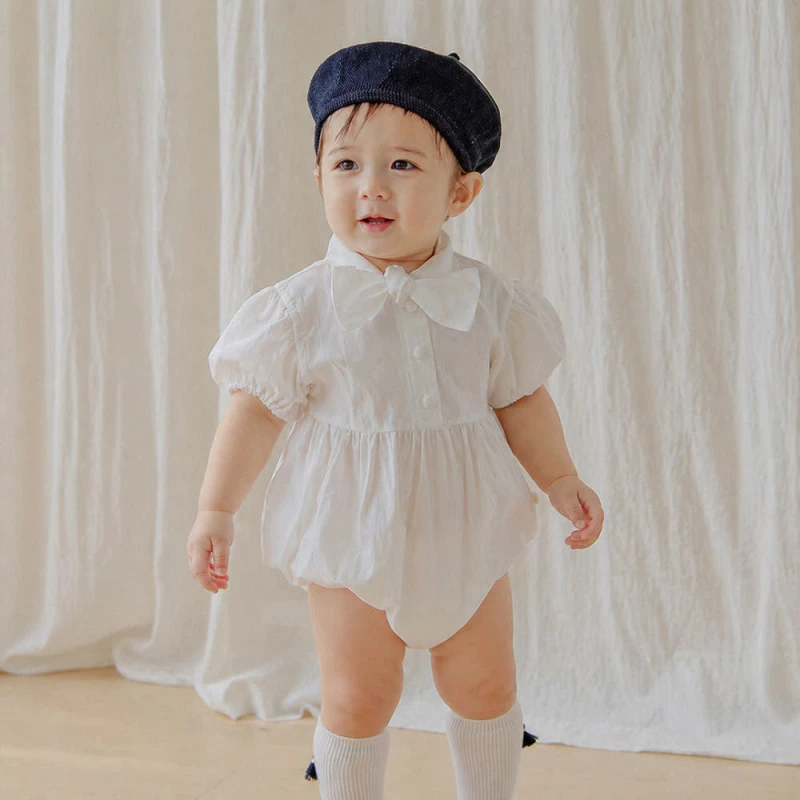 귀여운 타이 반팔 바디슈트