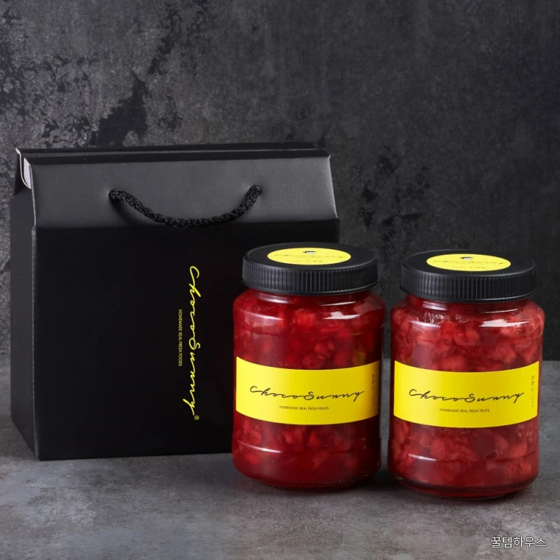 [딸기청+코코딸기청] 수제 과일청500g 2병 임산부수험생 간식 명절 차 선물세트 답례품 상세 이미지 3