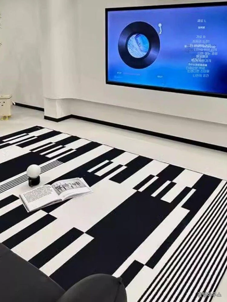 거실 카페트 디자인 인테리어 방수 미끄럼방지 카펫 원형 패턴 200x340cm 상세 이미지 2