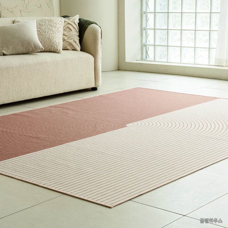 아치 라인 여름 러그 방수 카페트 더스티핑크, 200x270cm 상세 이미지 6