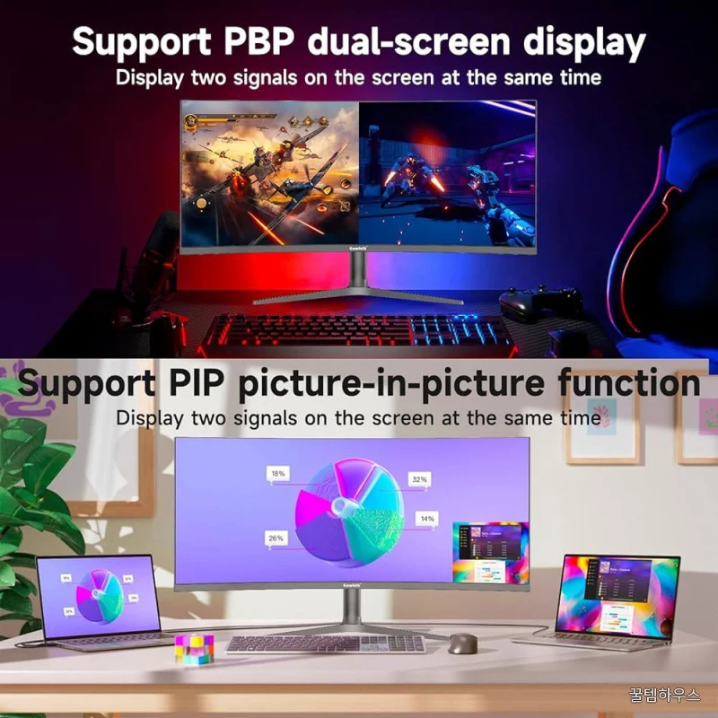 37.5인치 게이밍 모니터 3840 1600p 144Hz PC 모니터(AMD 프리싱크, 플리커 프리, 2배 HDMI 2.0, DP 1.4, 초박형 프레임리스 화면 포함) 상세 이미지 3