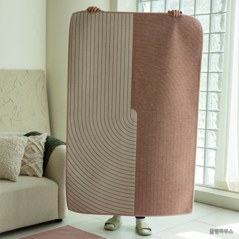 아치 라인 여름 러그 방수 카페트 더스티핑크, 200x270cm 상세 이미지 2