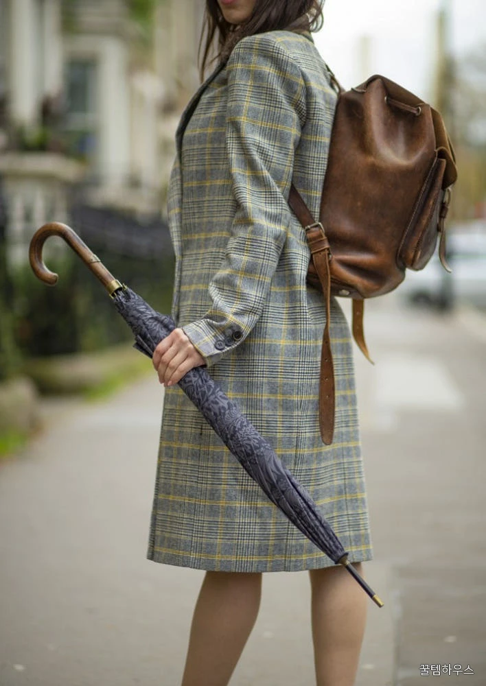 Morris&Co Hampstead-1, Strawberry Thief Graphite 수동 장우산 상세 이미지 3