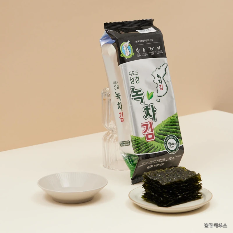 성경김 녹차 재래 식탁김 조미 도시락 맛있는 김 50g, 10개 상세 이미지 2