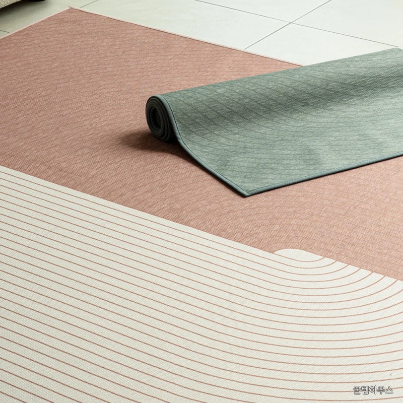 아치 라인 여름 러그 방수 카페트 더스티핑크, 200x270cm 상세 이미지 8