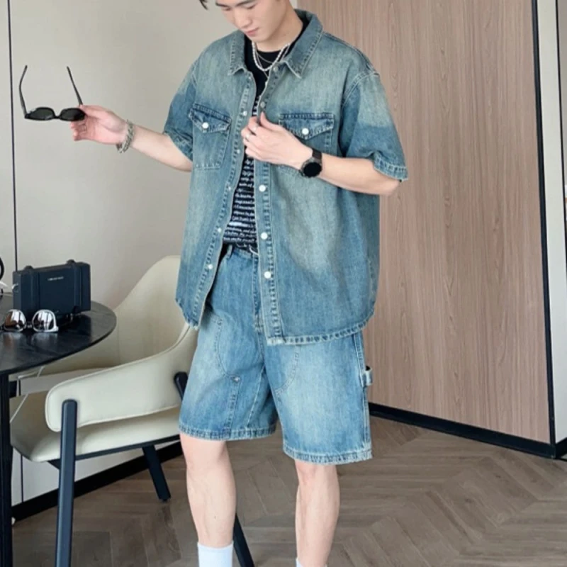 워싱데님 투피스 셋업