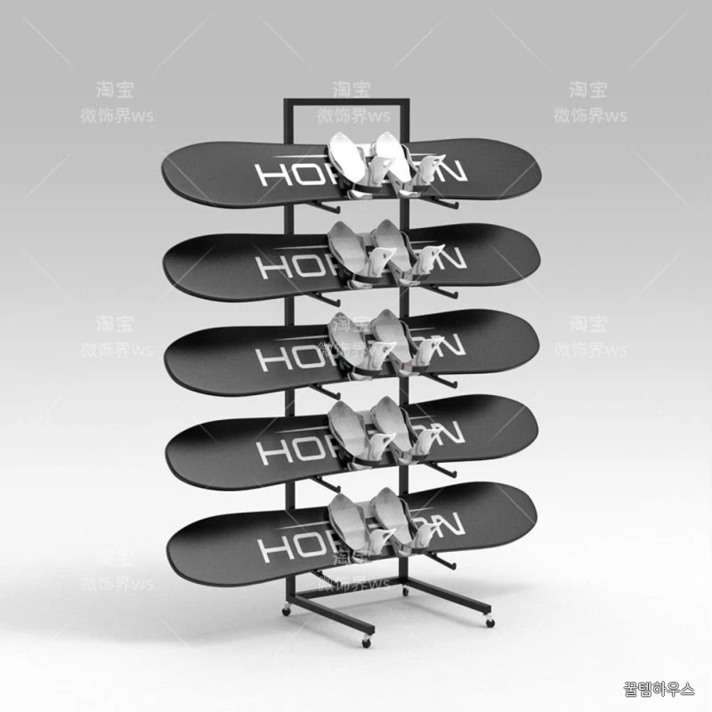 스노우보드 거치대 이동식 철제 랙 정리대 받침대 스키 상세 이미지 3