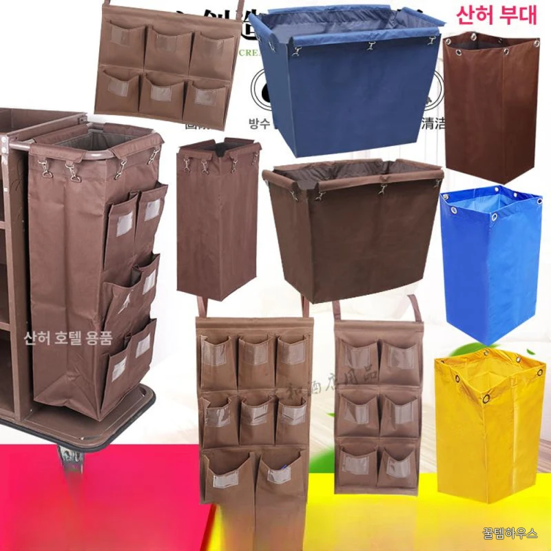 호텔 빨래이동식바구니천 빨래통 병원 수거 카트 트롤리 수거함 상세 이미지 2