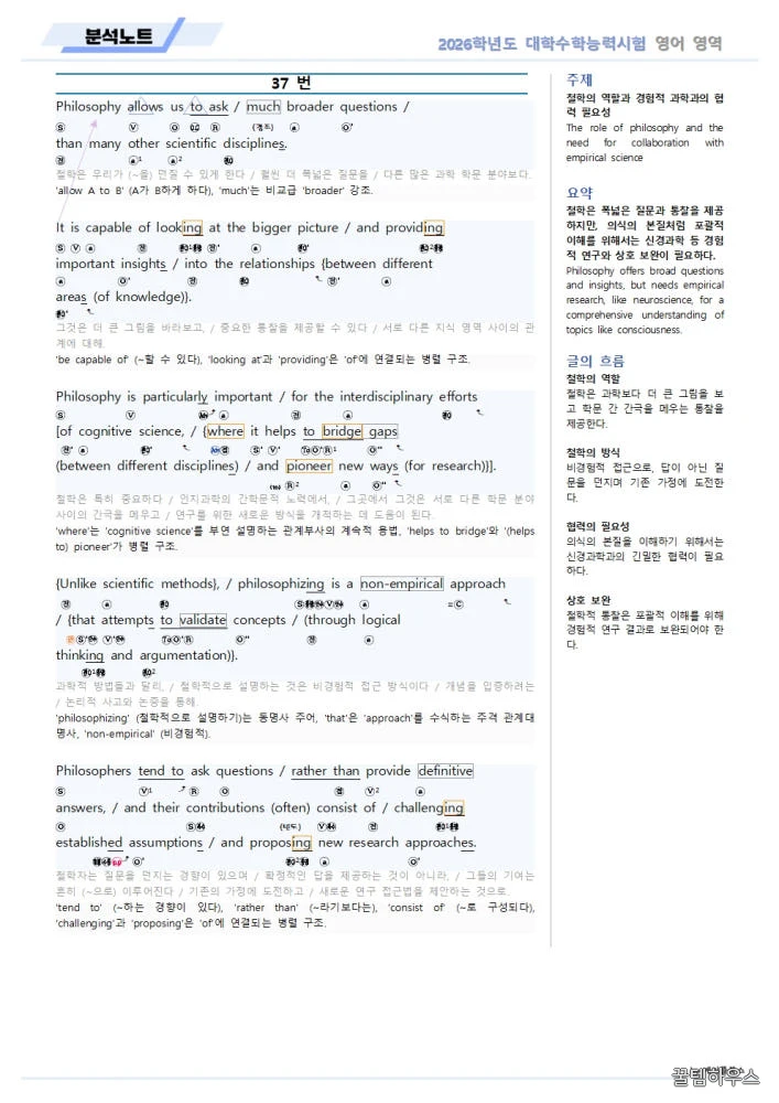 2026 대수능 수능 영어 기출 분석노트 변형 문제 워크북 상세 이미지 6