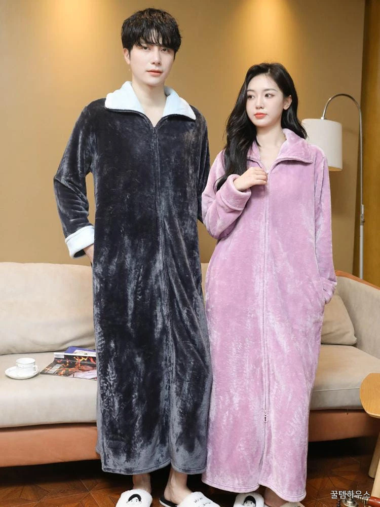 남자원피스 남성 잠옷 빅사이즈 극세사 홈웨어 파자마 상세 이미지 5