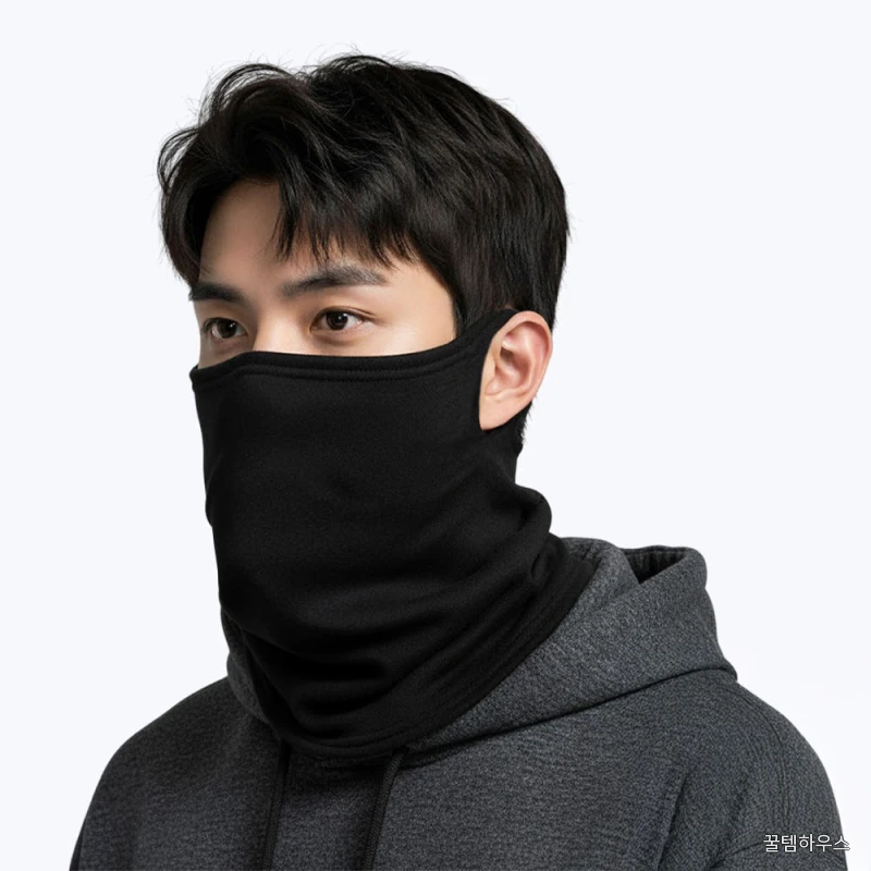 이어핏 겨울용 방한 기모 넥워머 목보호 페이스커버 귀걸이형 보온마스크 상세 이미지 3
