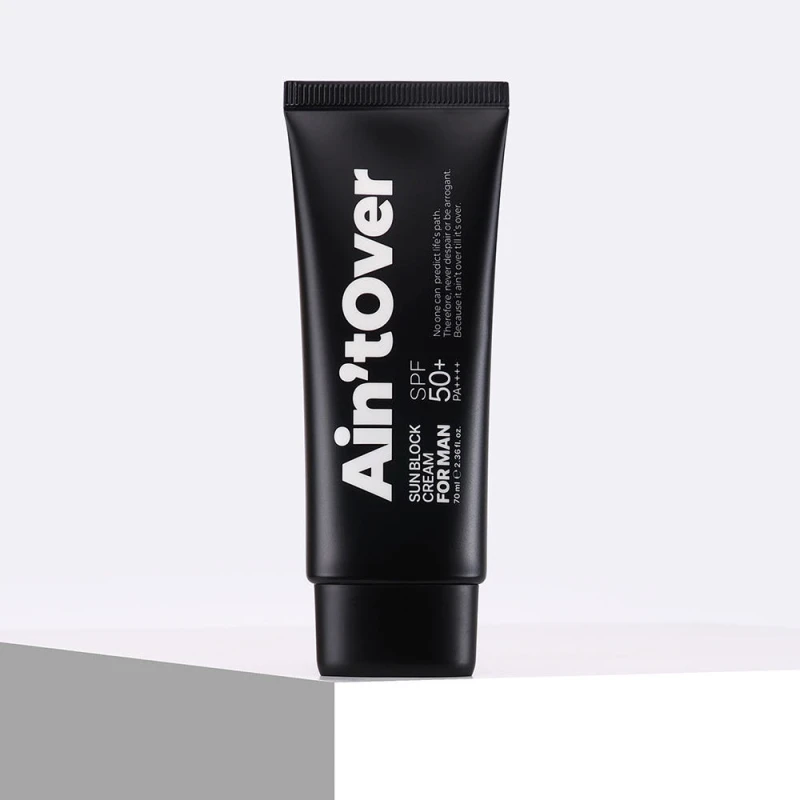 [남성] 에인트오버 선블록 크림 [70ml] 천연추출물 펩타이드 비타민 복합처방 주름 미백 자외선차단 3중 기능성 선크림