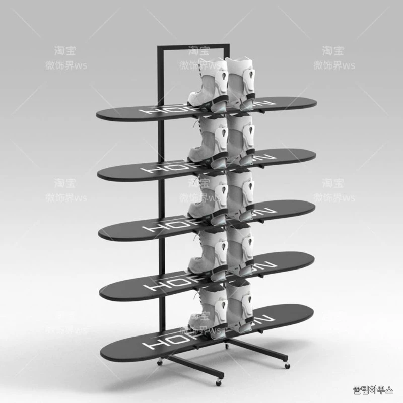 스노우보드 거치대 이동식 철제 랙 정리대 받침대 스키 상세 이미지 4