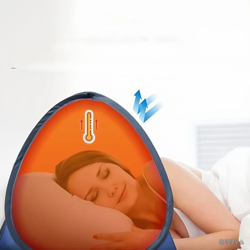 방음 빛차단 암막 개인용 얼굴 수면 텐트 햇빛가림 방풍 접이식 휴대 사파이어블루 은도금 M 상세 이미지 5