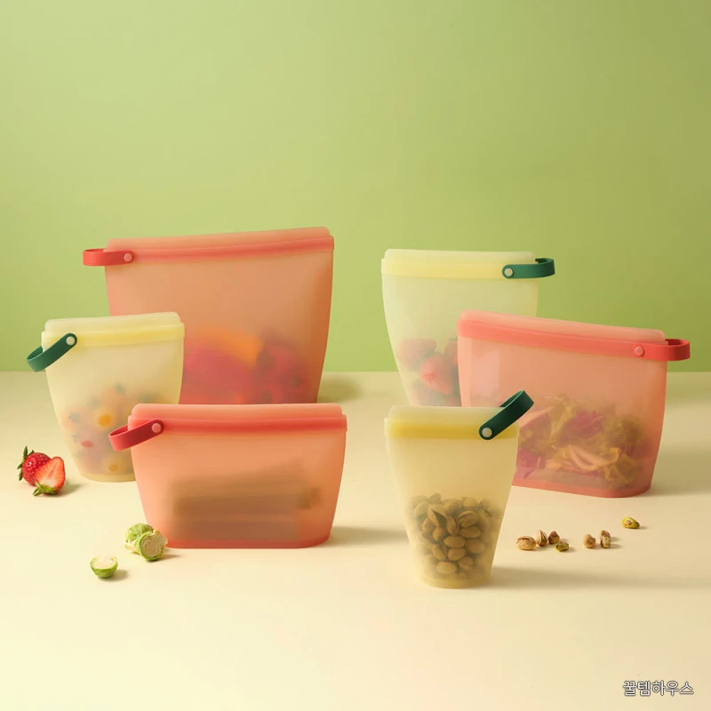 바로한끼 실리콘 지퍼백 컵형 1.1L 상세 이미지 5
