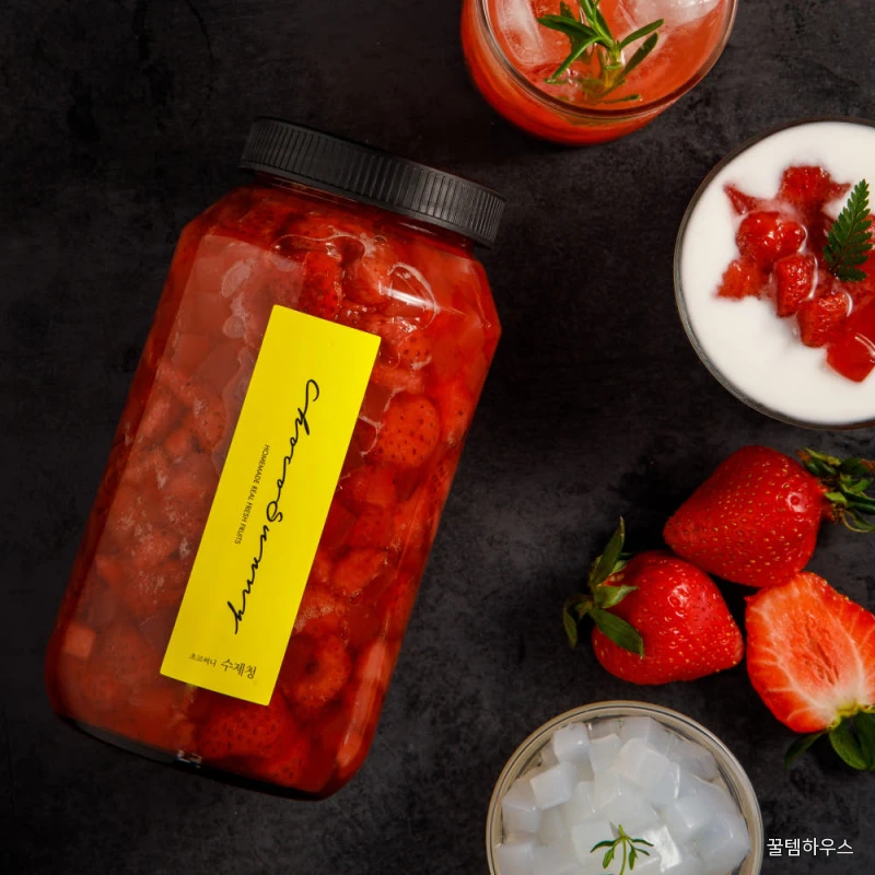 [딸기청+코코딸기청] 수제 과일청500g 2병 임산부수험생 간식 명절 차 선물세트 답례품 상세 이미지 9