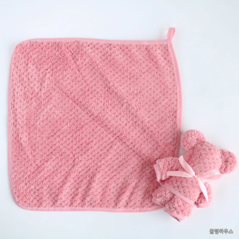 고리 수건 곰 타올(소) 30x30 어린이집 생일 답례품 귀욤체크 상세 이미지 3